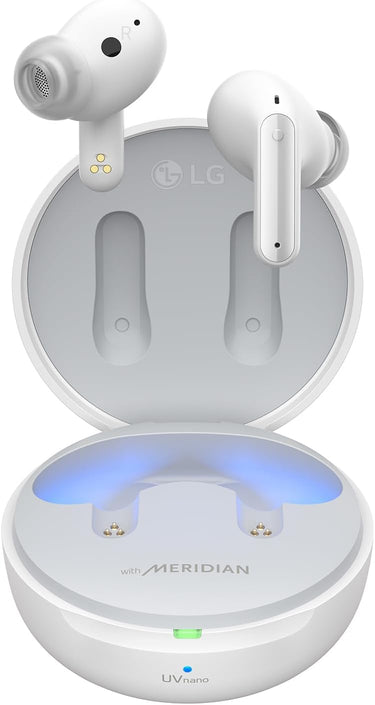 LG Electronics Auriculares Bluetooth Intraurales LG Tone Free DFP8, Sistema de Sonido Meridian y Cancelación Activa de Ruido (ANC), Carga Inalámbrica, Protección contra Salpicaduras de Agua IPX4
